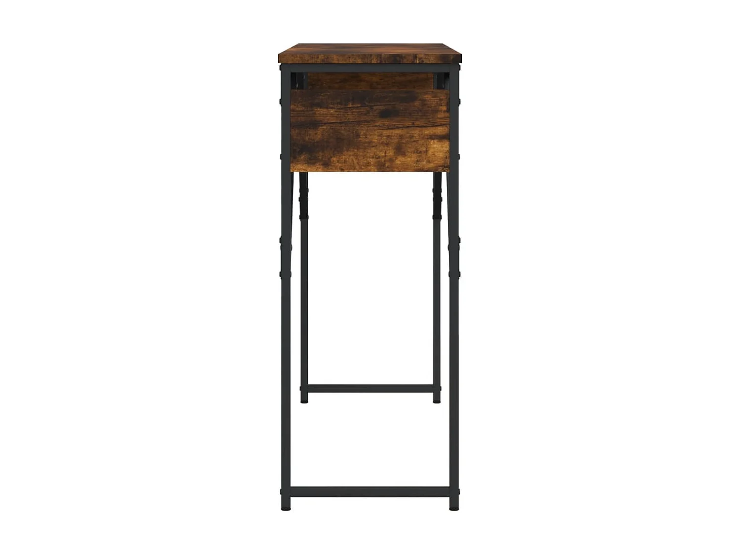 Table console avec étagère chêne fumé 105x30x75 cm GHR12988