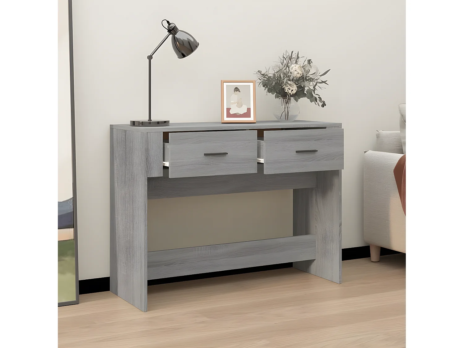 Konsolentisch,Flurtisch Grau Sonoma 100x39x75 cm Holzwerkstoff -gkd130887