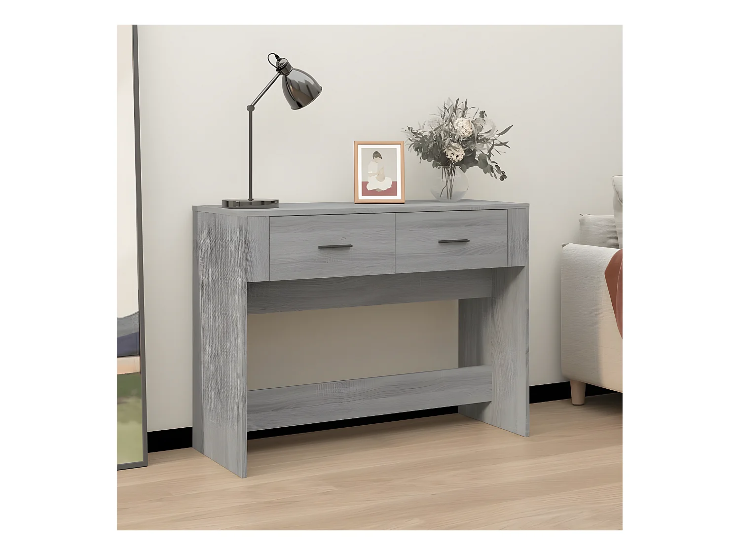Table console Sonoma gris 100x39x75 cm Bois d'ingénierie GHR14366