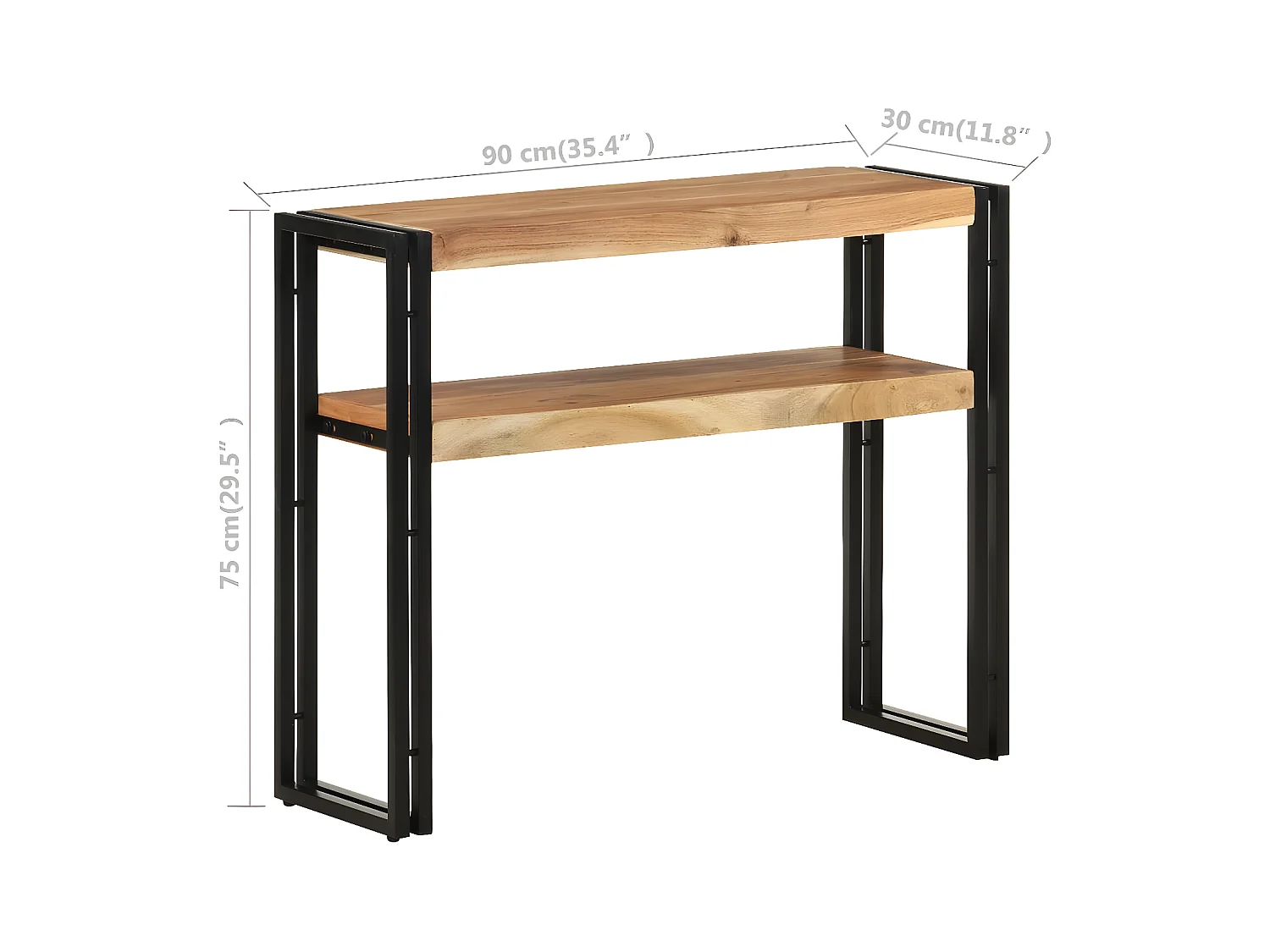Wandtafel 90x30x75 cm massief acaciahout NL653196