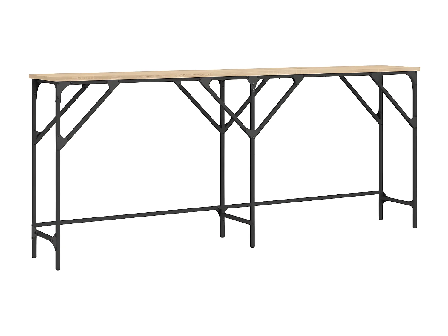 Table console chêne sonoma 180x29x75 cm bois d'ingénierie GHR10717