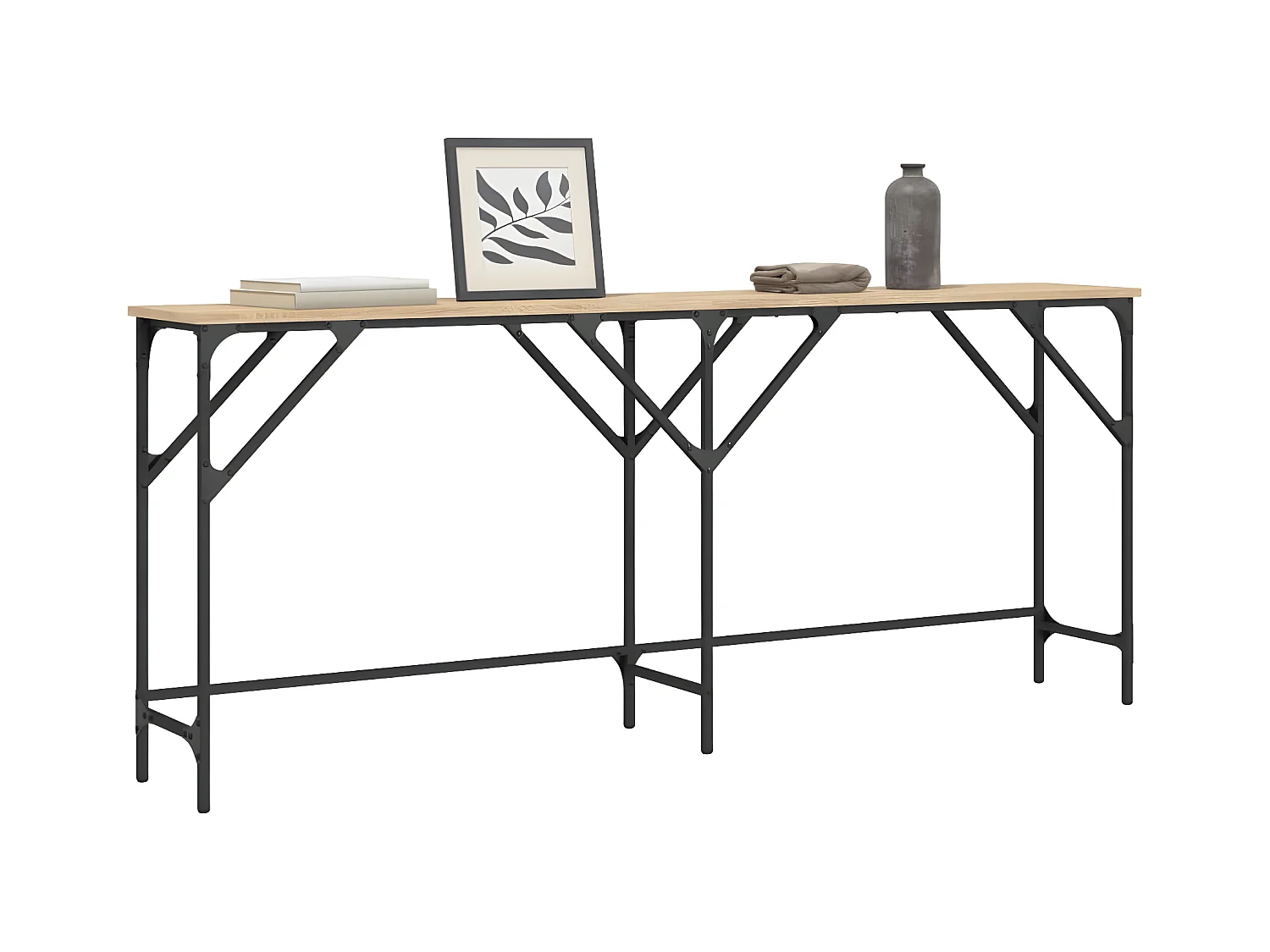 Table console chêne sonoma 180x29x75 cm bois d'ingénierie GHR10717