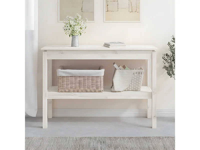 Wandtafel 110x40x75 cm massief grenenhout wit NL910897