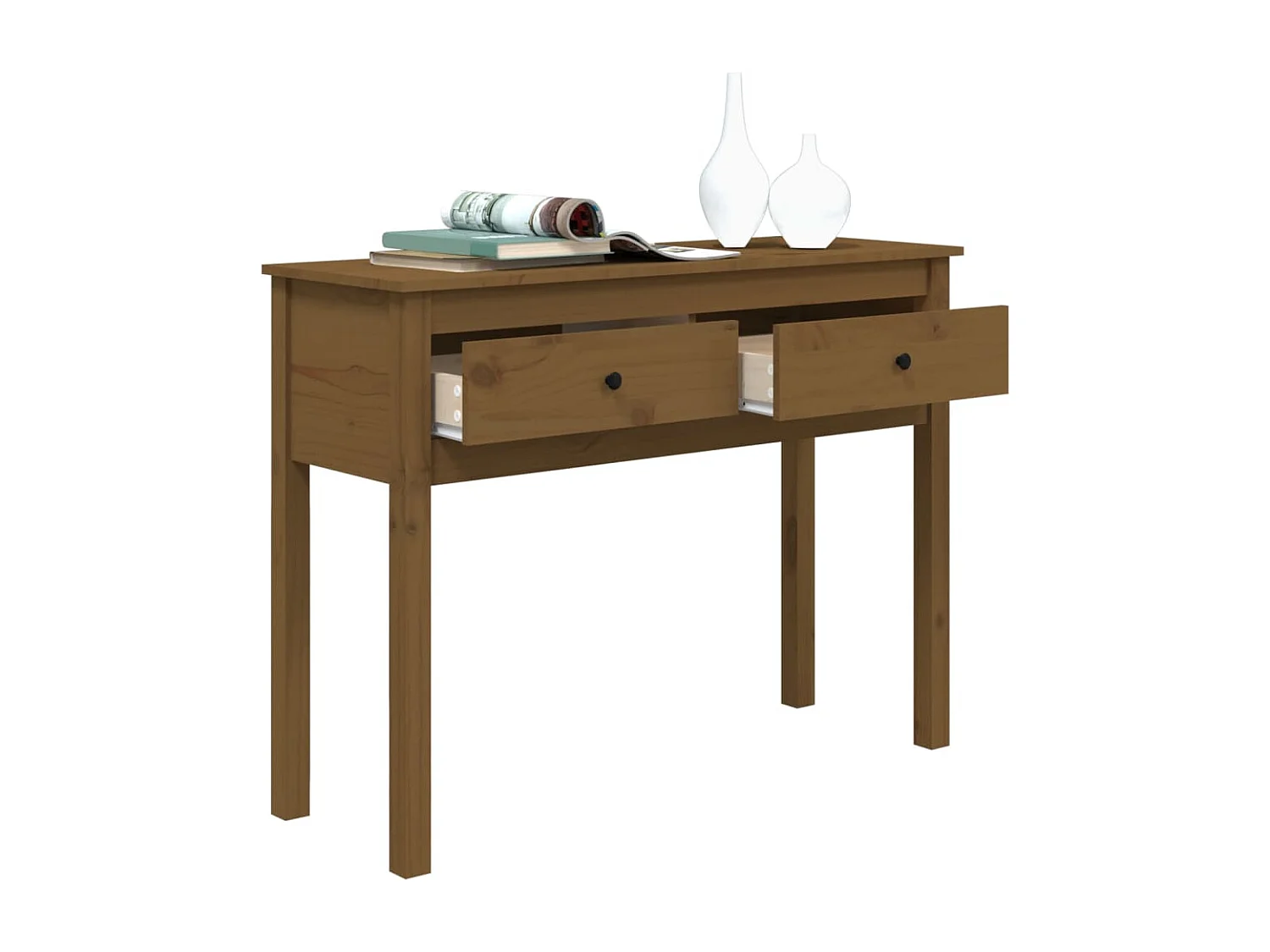 Table console Marron miel 100x35x75 cm Bois massif de pin GHR71095