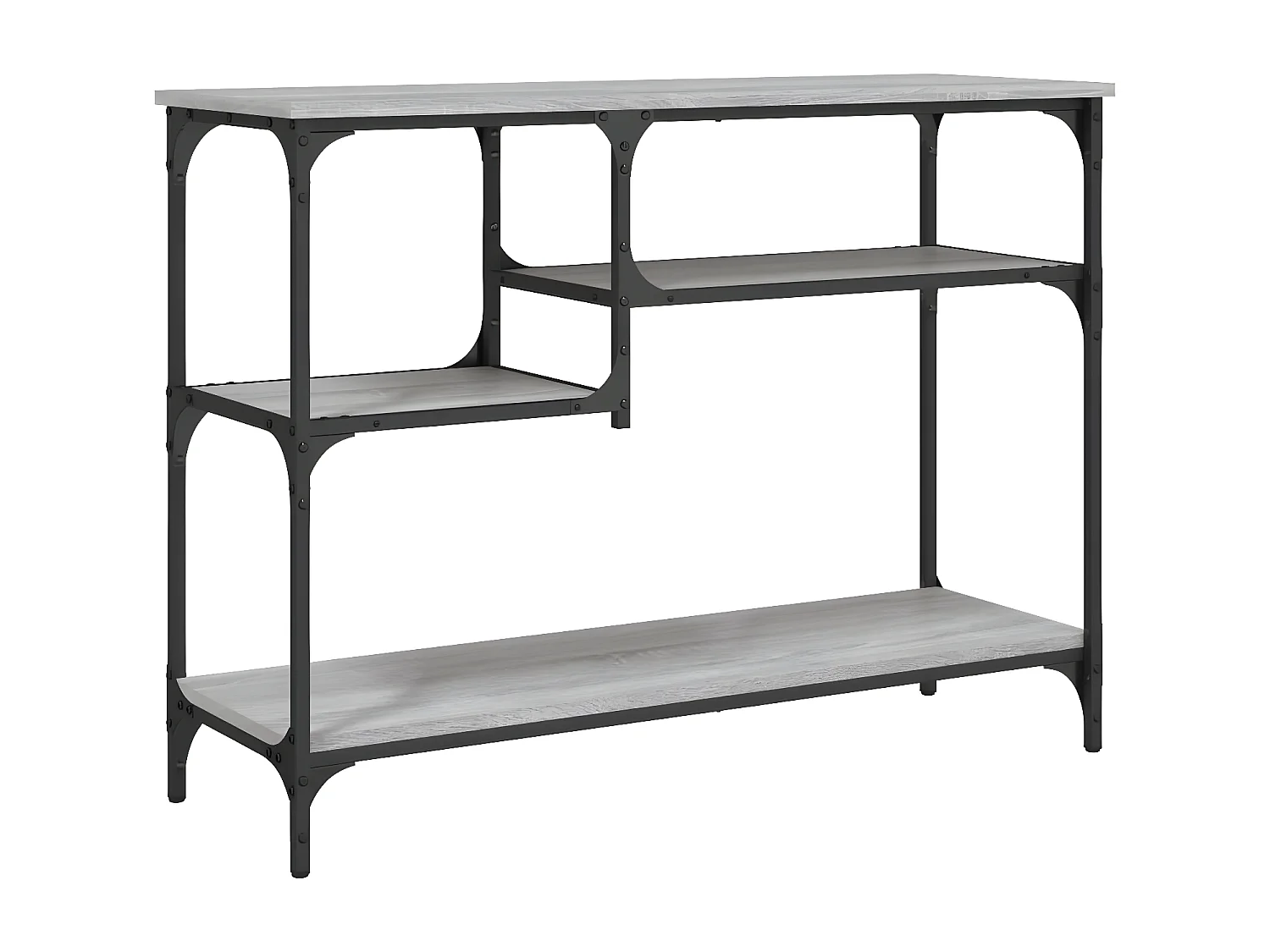Mesa consola con estantes gris Sonoma 100x35x75 cm ES272062