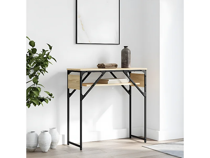 Table console avec étagère chêne sonoma 75x30x75 cm GHR26557