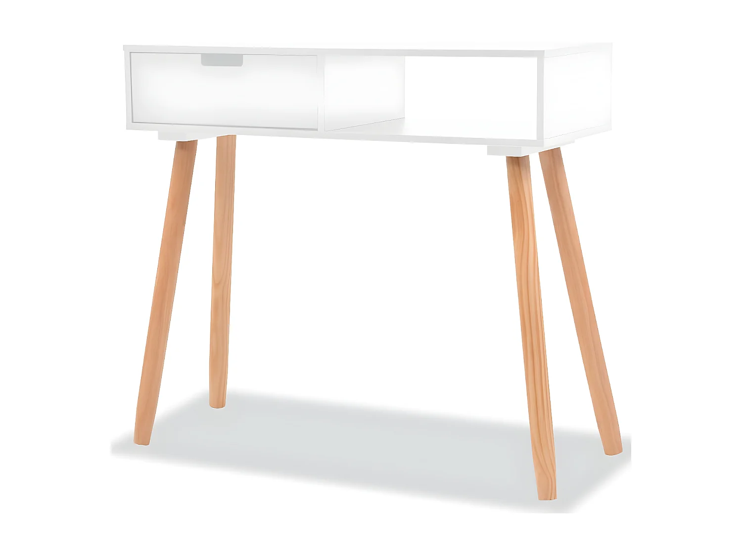 Table console Bois de pin massif 80 x 30 x 72 cm Blanc GHR62485