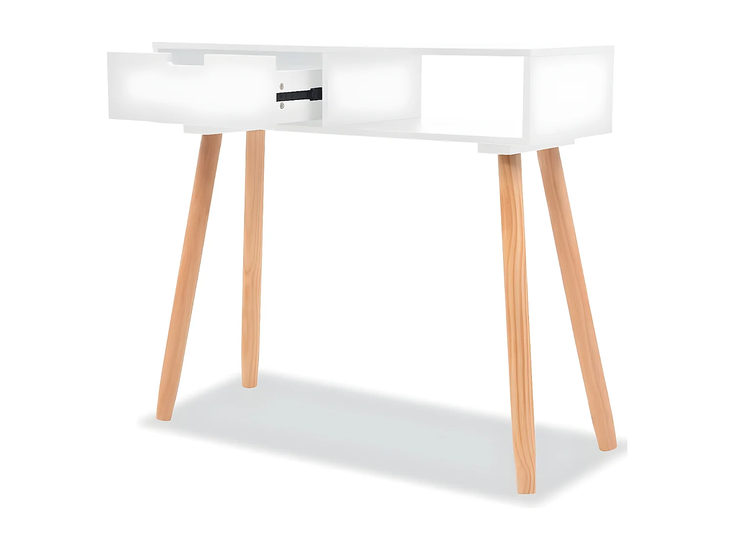 Table console Bois de pin massif 80 x 30 x 72 cm Blanc GHR62485