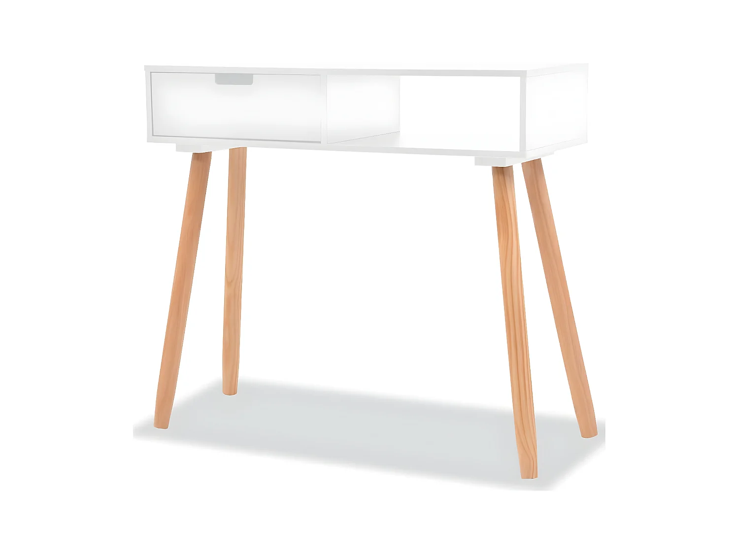 Table console Bois de pin massif 80 x 30 x 72 cm Blanc GHR62485
