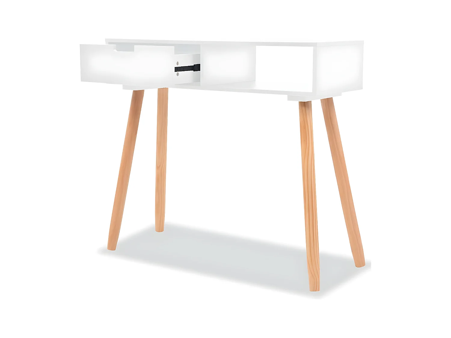 Konsolentisch,Flurtisch Kiefernholz Massiv 80 x 30 x 72 cm Weiß -gkd81187