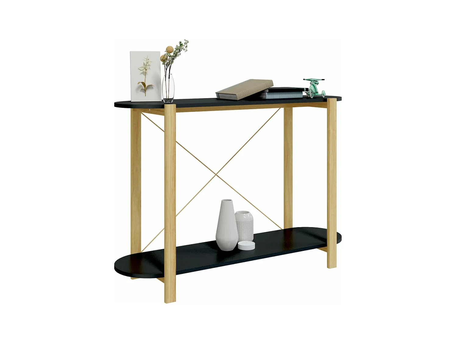 Konsolentisch,Flurtisch Schwarz 110x38x75 cm Holzwerkstoff -gkd909775