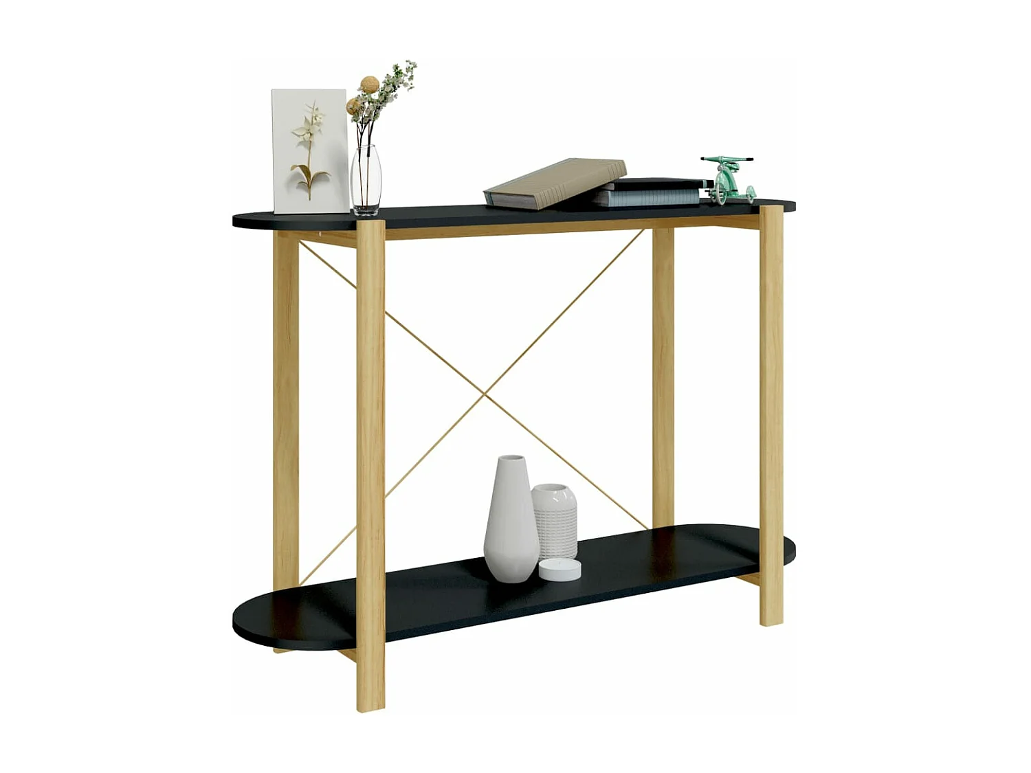 Table console Noir 110x38x75 cm Bois d'ingénierie GHR17101