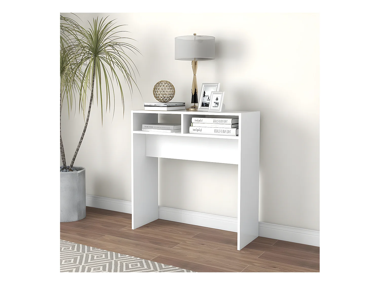 Table console Blanc 78x30x80 cm Aggloméré GHR74603