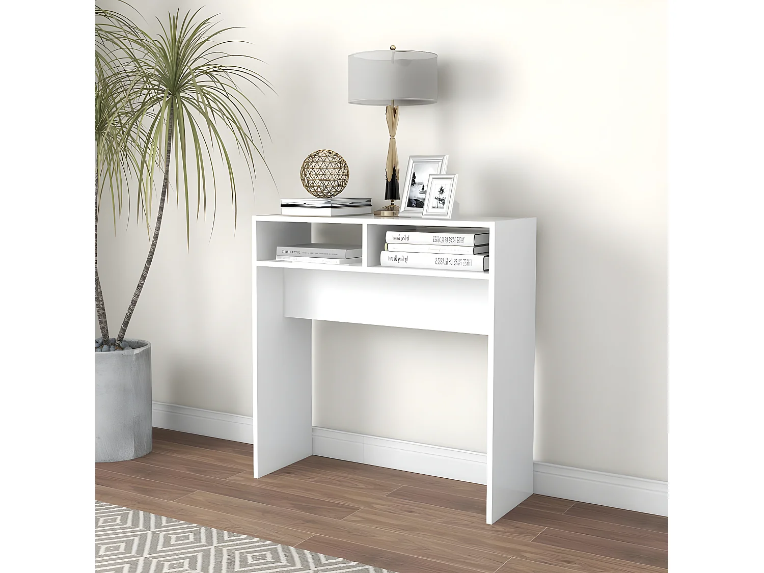 Table console Blanc 78x30x80 cm Aggloméré GHR74603