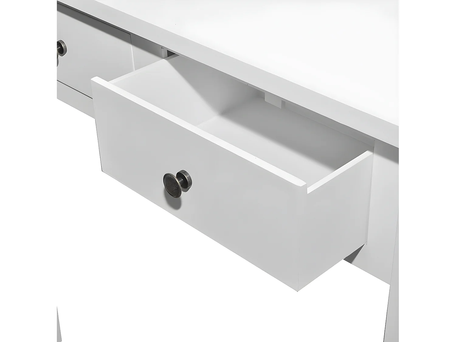 Table de console et coiffeuse avec 2 tiroirs Blanc GHR90191