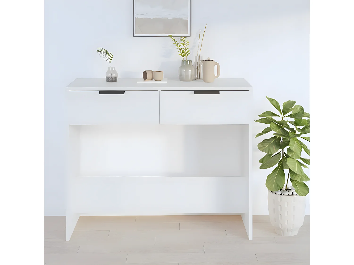 Table console Blanc 90x36x75 cm Bois d'ingénierie GHR23233