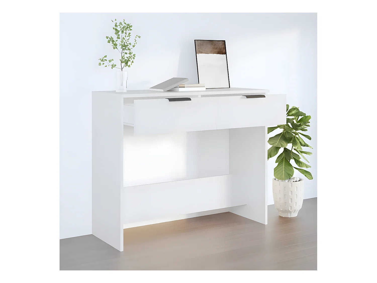 Table console Blanc 90x36x75 cm Bois d'ingénierie GHR23233