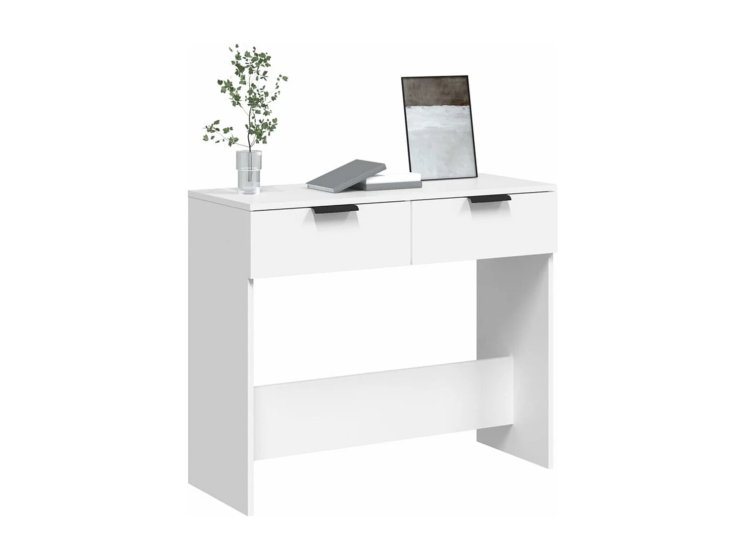 Mesa consola de madera contrachapada blanco 90x36x75 cm ES742555