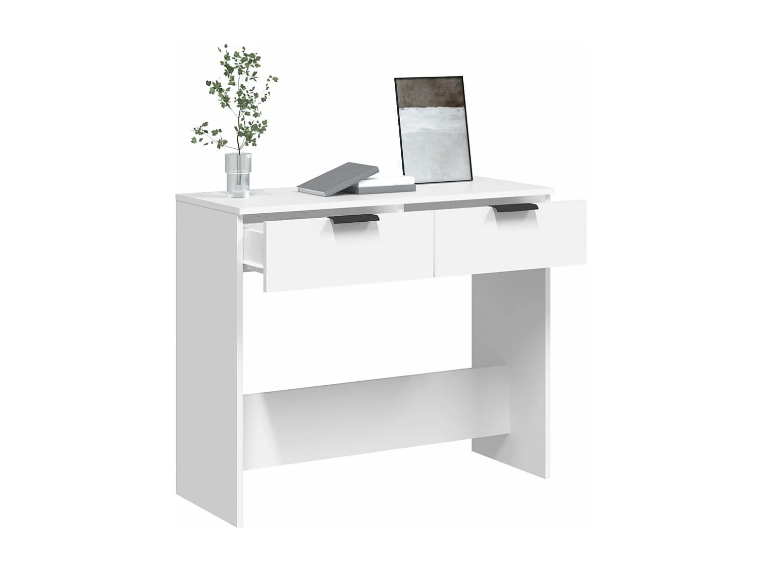 Mesa consola de madera contrachapada blanco 90x36x75 cm ES742555