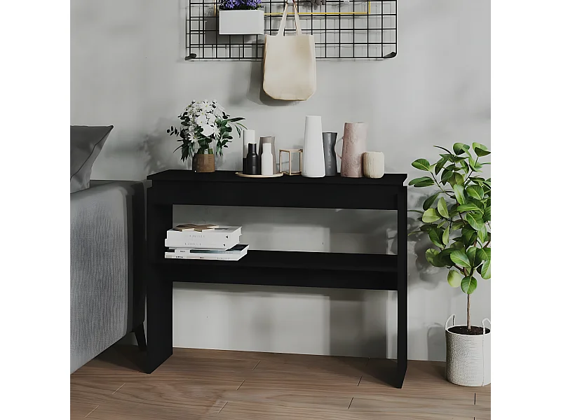 Konsolentisch,Flurtisch Schwarz 102x30x80 cm Holzwerkstoff -gkd931991