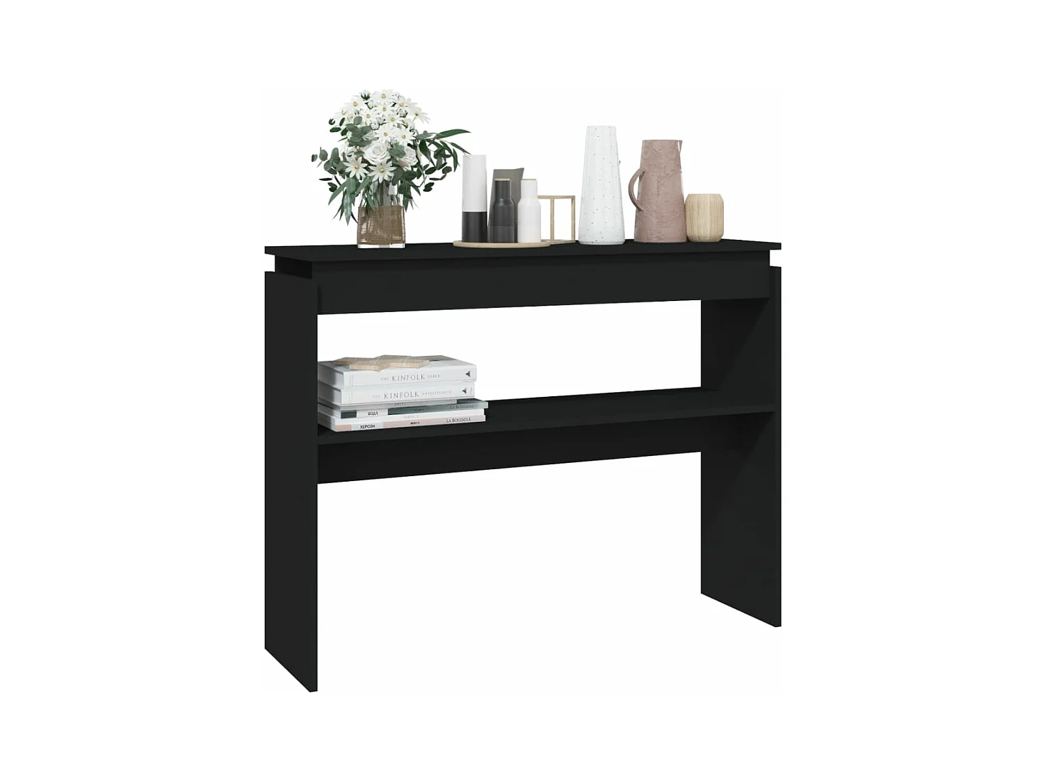 Konsolentisch,Flurtisch Schwarz 102x30x80 cm Holzwerkstoff -gkd931991