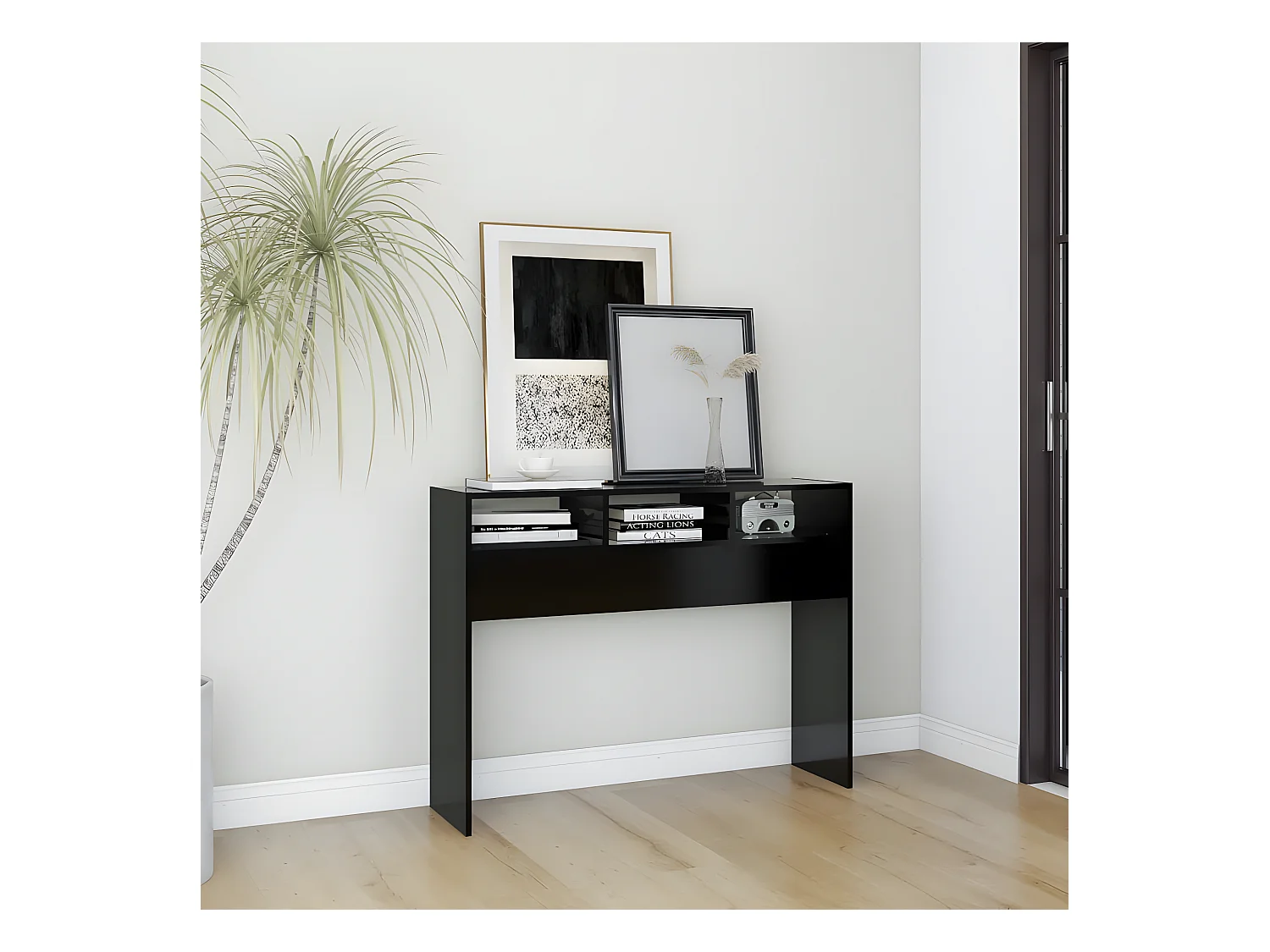 Table console Noir 105x30x80 cm Aggloméré GHR11983
