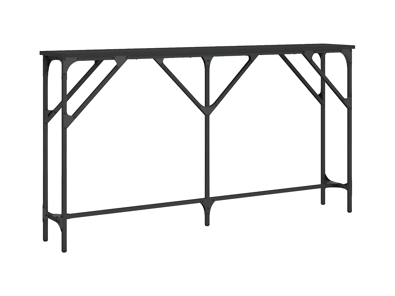 Konsolentisch,Flurtisch Schwarz 140x23x75 cm Holzwerkstoff -gkd792482
