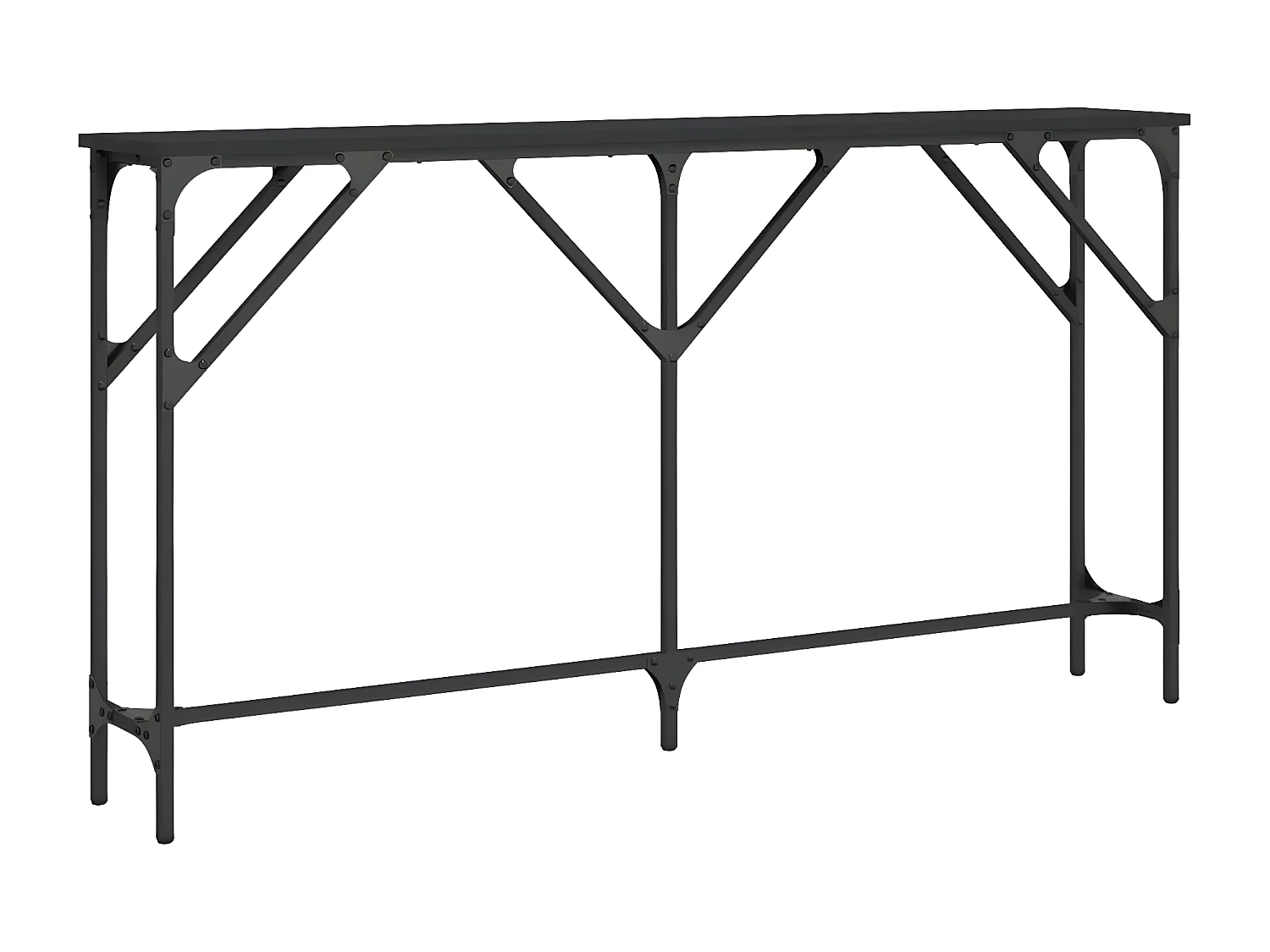 Mesa consola madera de ingeniería negro 140x23x75 cm ES108249