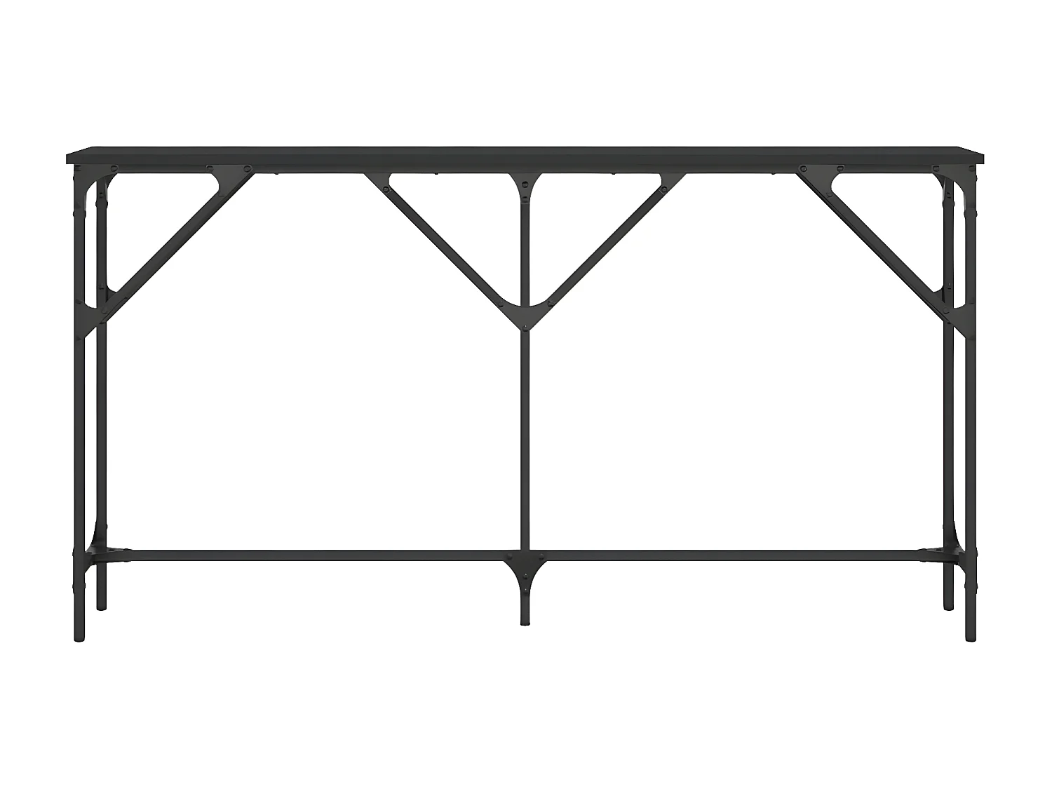 Mesa consola madera de ingeniería negro 140x23x75 cm ES108249