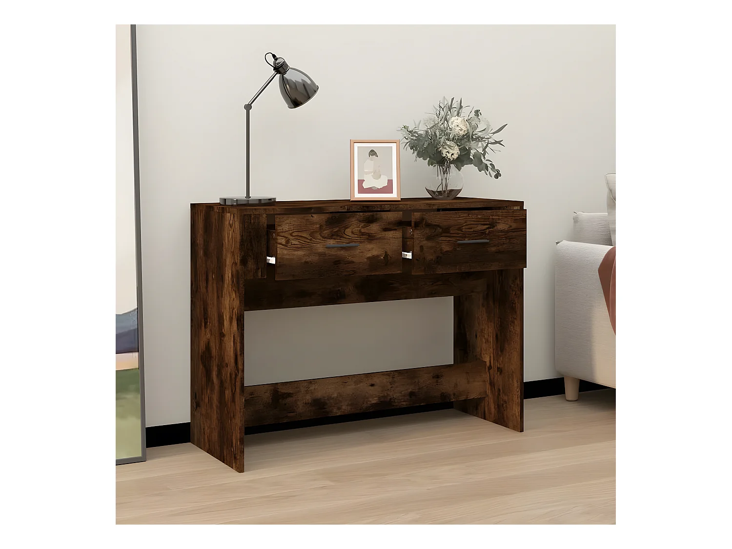 Konsolentisch,Flurtisch Räuchereiche 100x39x75 cm Holzwerkstoff -gkd290707