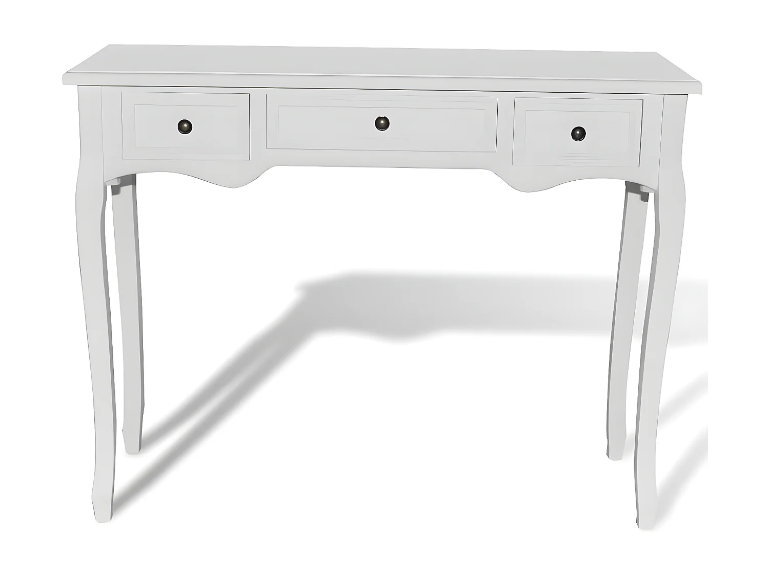 Table de console et coiffeuse avec 3 tiroirs Blanc GHR20877