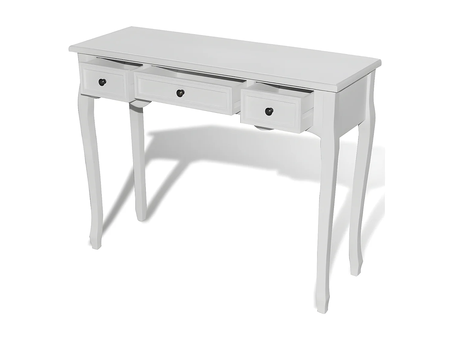 Table de console et coiffeuse avec 3 tiroirs Blanc GHR20877