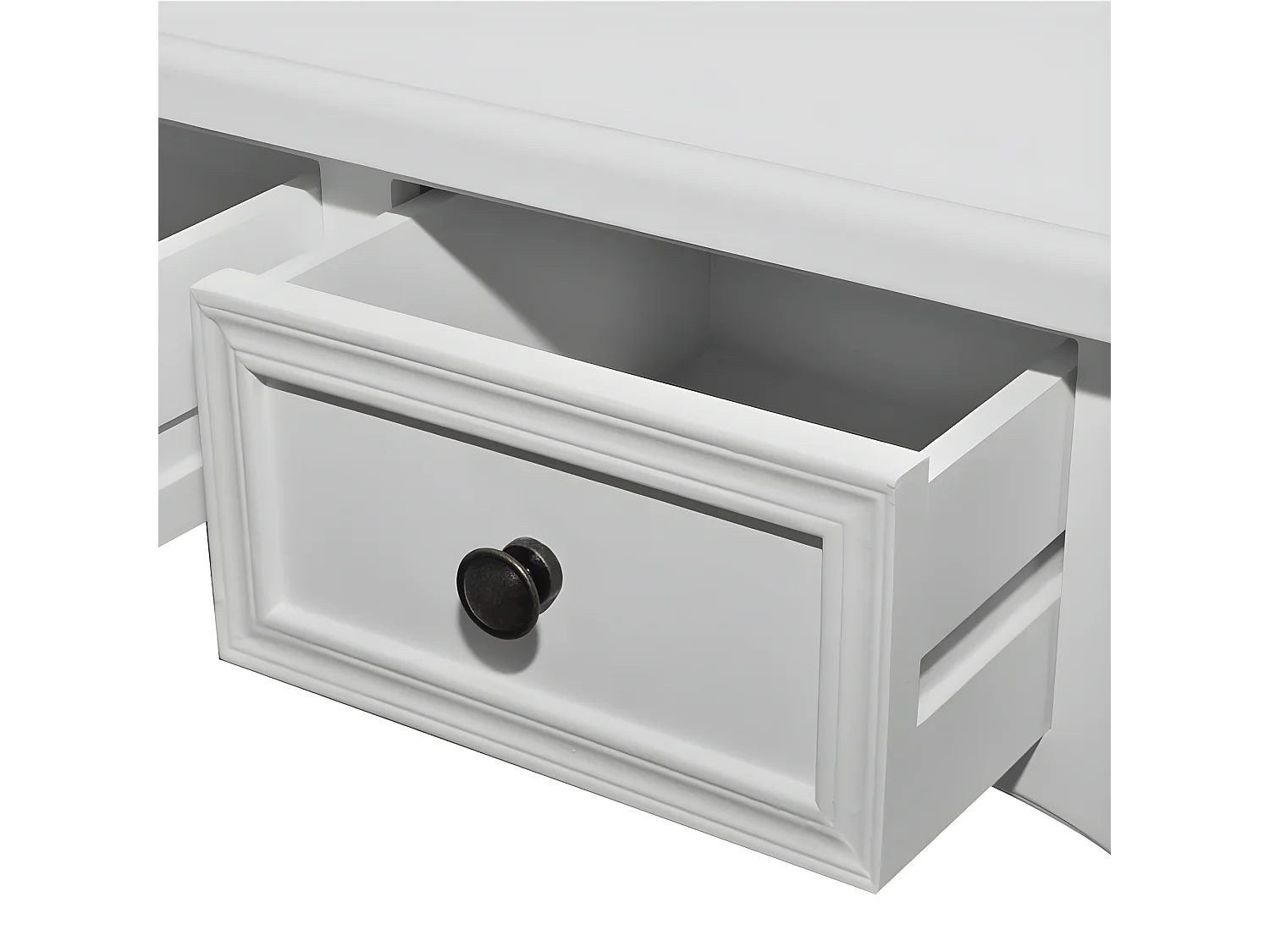 Table de console et coiffeuse avec 3 tiroirs Blanc GHR20877