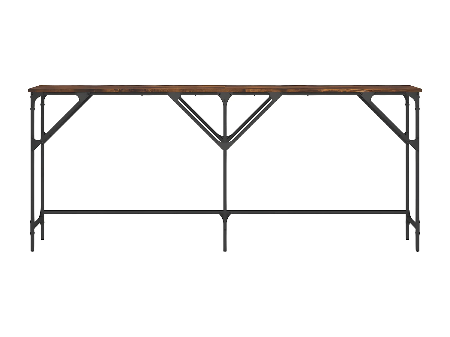 Table console chêne fumé 180x29x75 cm bois d'ingénierie GHR69875