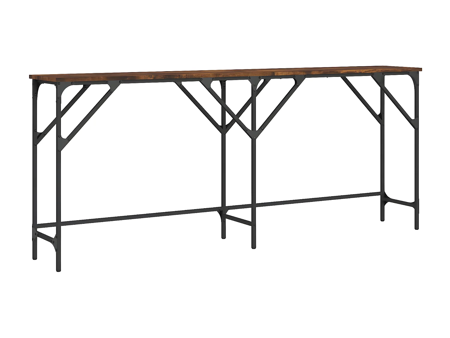 Table console chêne fumé 180x29x75 cm bois d'ingénierie GHR69875
