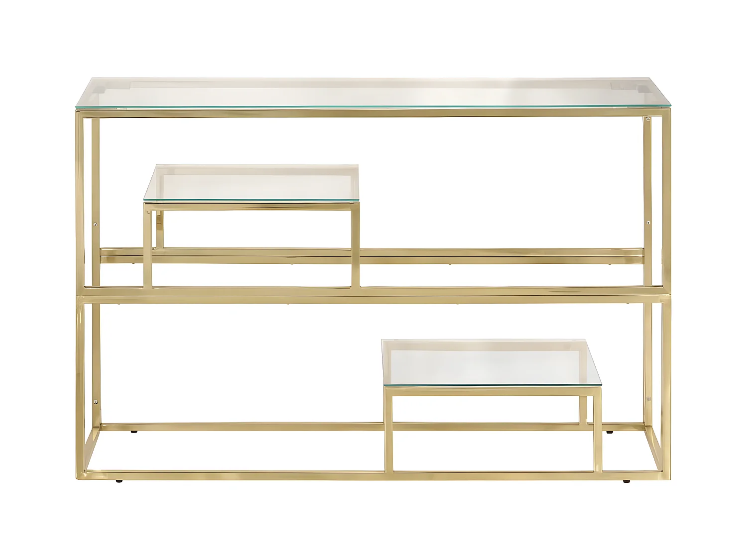 Mesa consola acero inoxidable dorado y vidrio templado ES294941