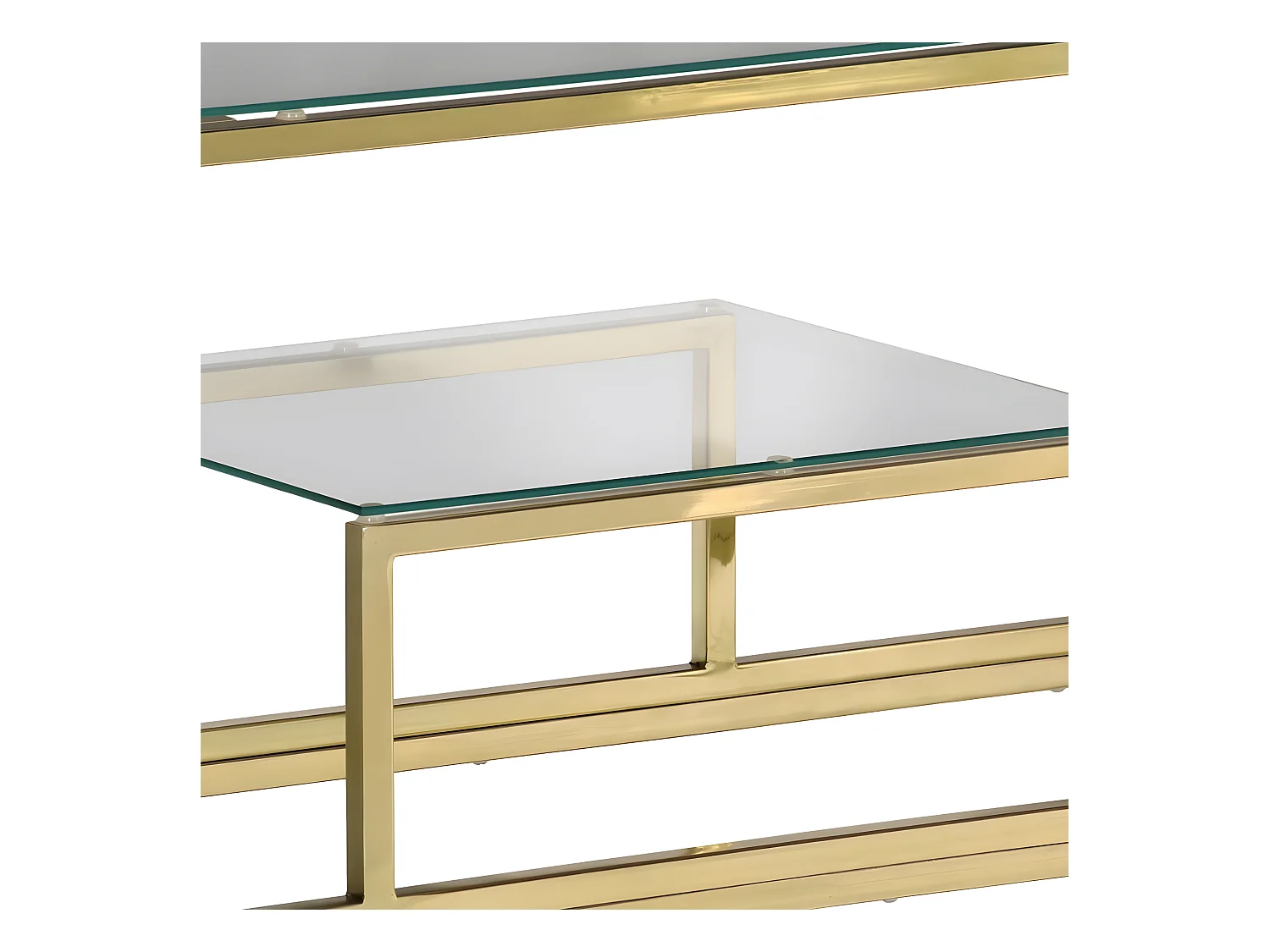 Mesa consola acero inoxidable dorado y vidrio templado ES294941