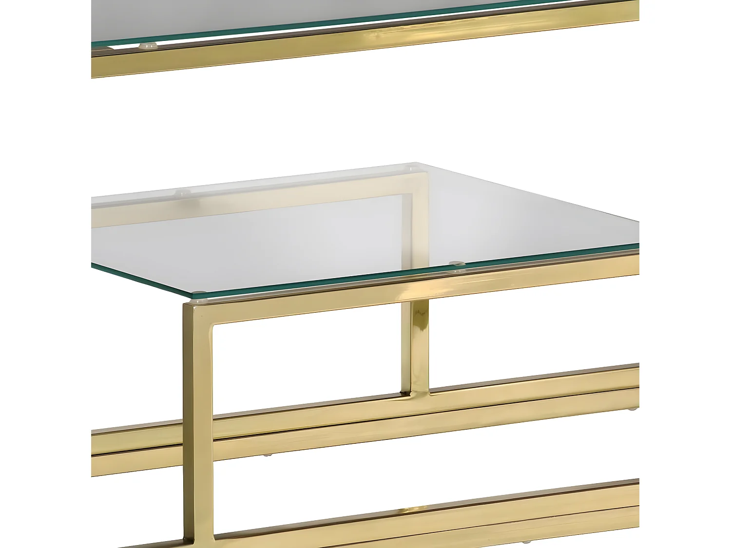 Mesa consola acero inoxidable dorado y vidrio templado ES294941