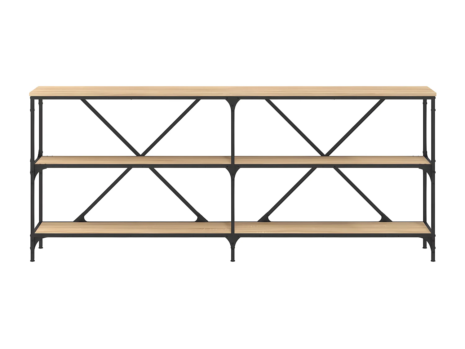 Mesa consola hierro madera ingeniería roble Sonoma 180x30x75 cm ES175301