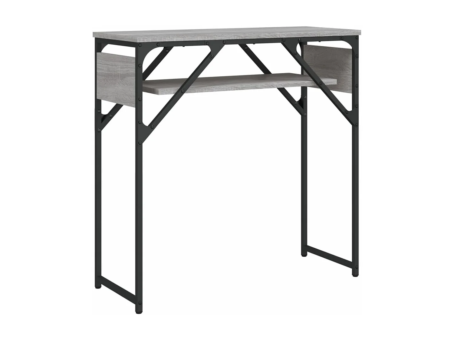 Table console avec étagère sonoma gris 75x30x75 cm GHR23013