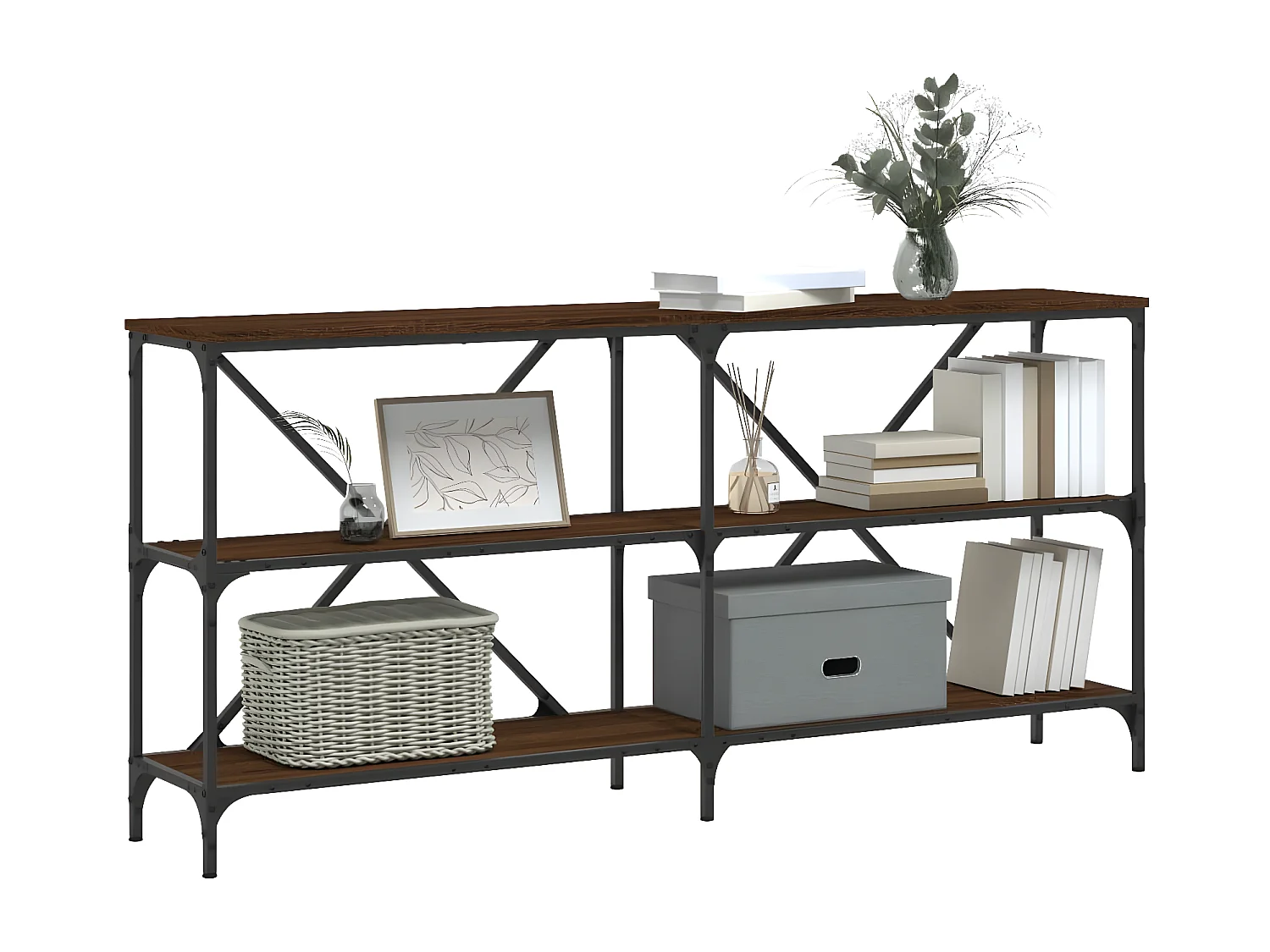 Konsolentisch,Flurtisch Braun Eichen-Optik 160x30x75 cm Holzwerkstoff -gkd682128