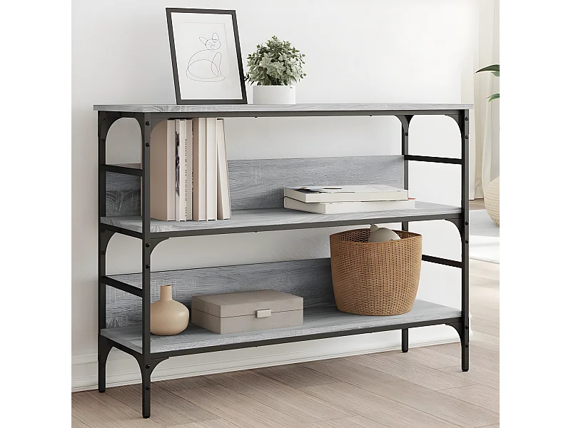 Mesa consola 100x32x75 cm derivados de madeira cinzento sonoma PT207000