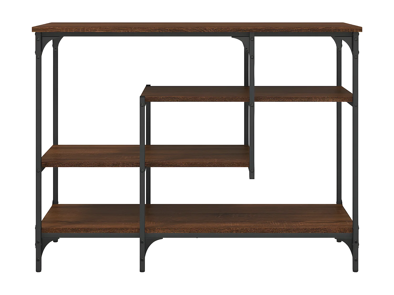 Table console avec étagères chêne marron 100x35x75 cm GHR77635