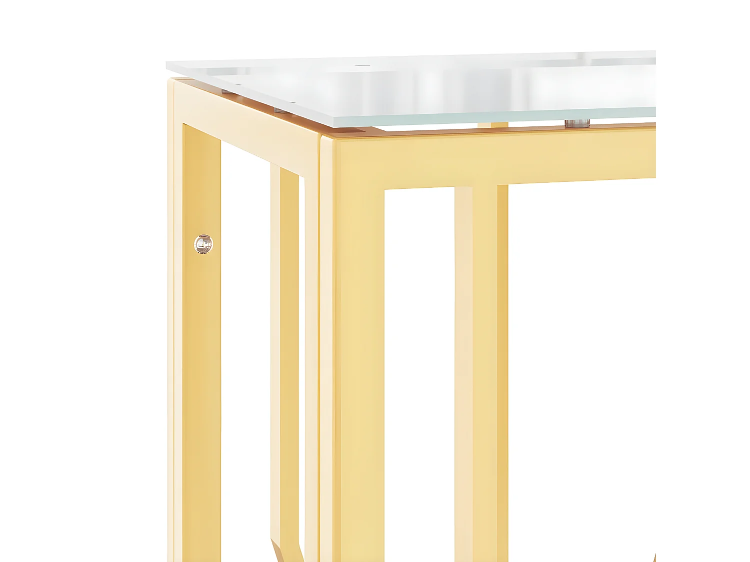 Table console doré 70x30x70 cm acier inoxydable et verre GHR42231