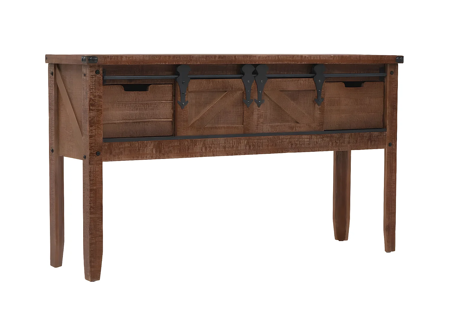 Table console Bois massif de sapin 131 x 35,5  x 75 cm Marron GHR78404