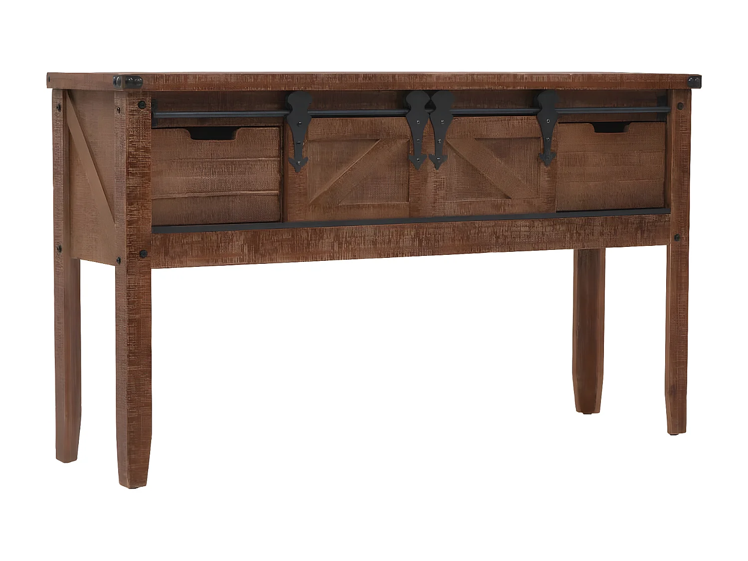 Mesa consola de madera de abeto maciza marrón 131x35,5x75 cm ES662751