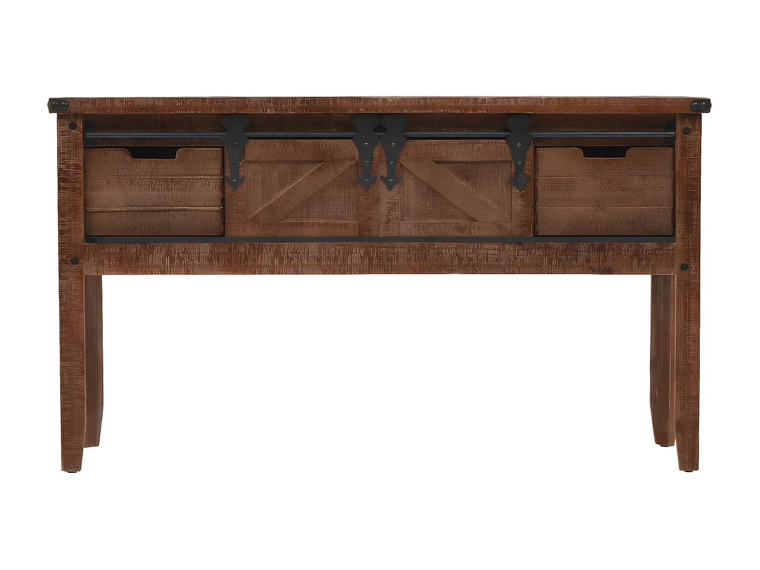 Mesa consola de madera de abeto maciza marrón 131x35,5x75 cm ES662751