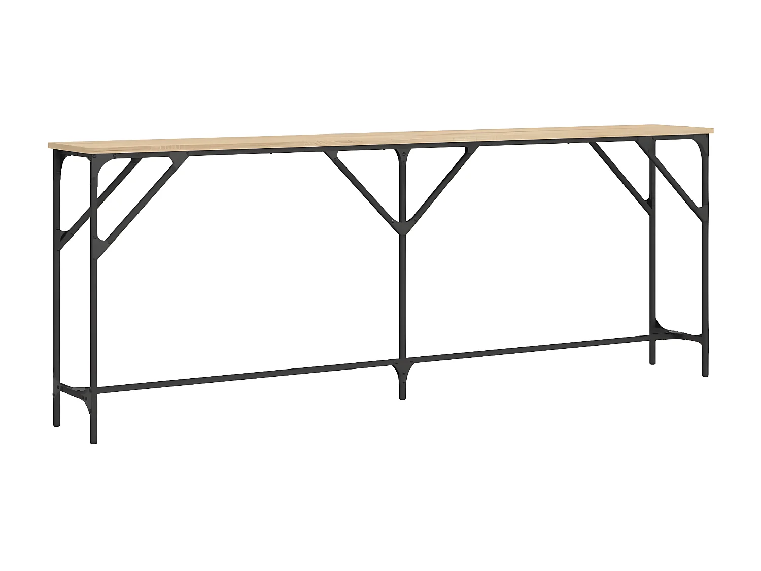 Table console chêne sonoma 200x29x75 cm bois d'ingénierie GHR66432