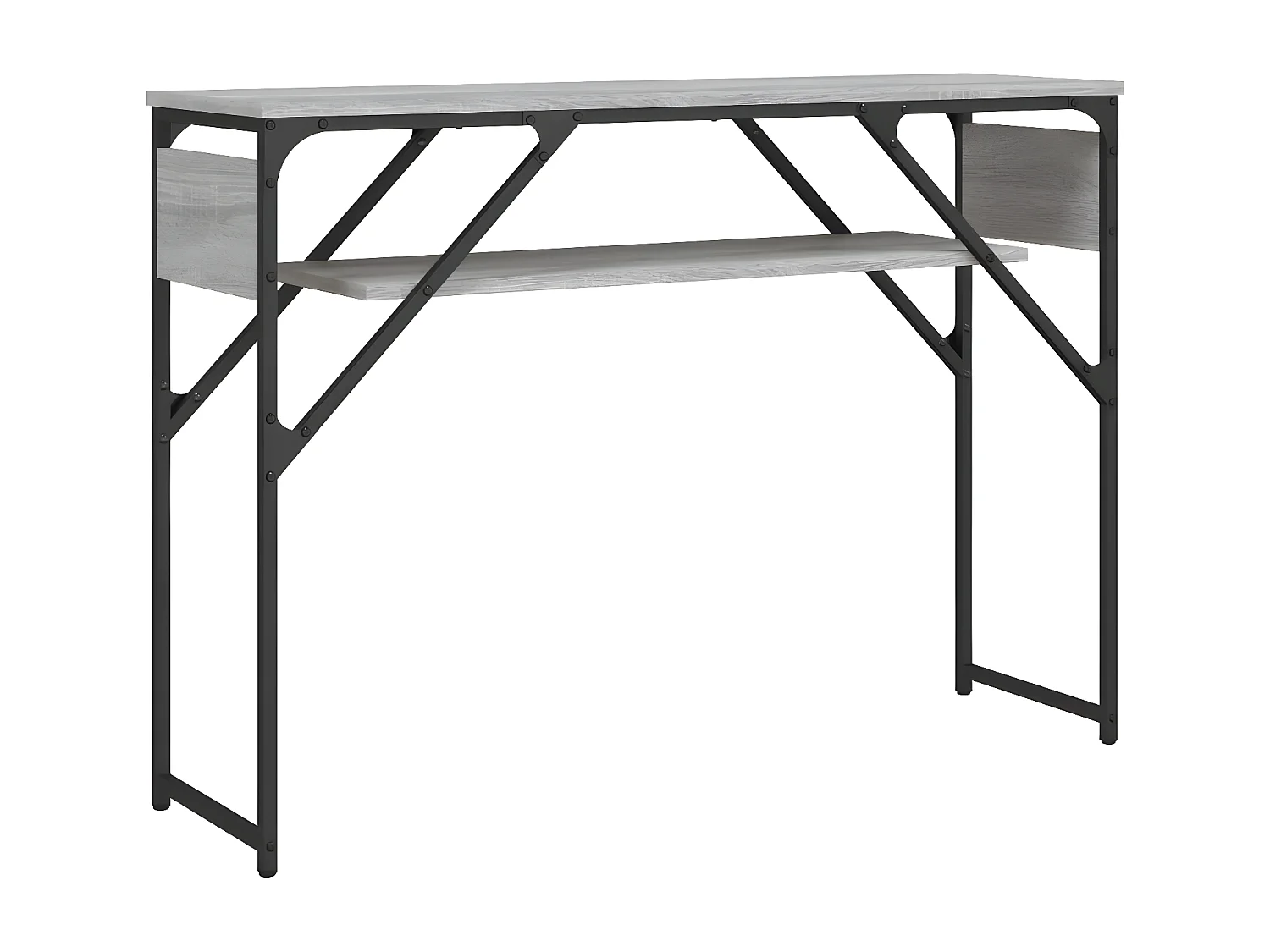 Table console avec étagère sonoma gris 105x30x75 cm GHR90820