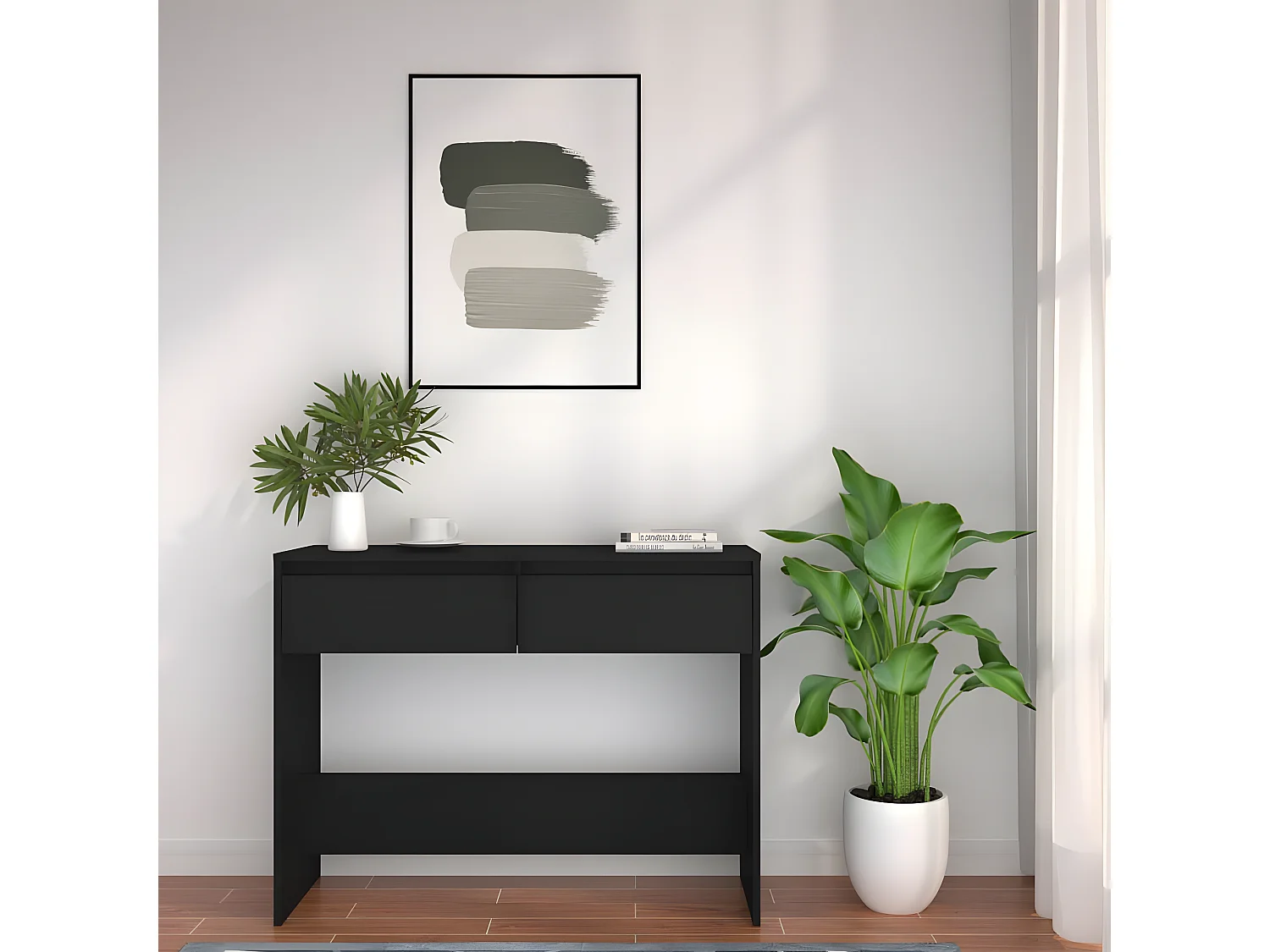 Table console Noir 100x35x76,5 cm Aggloméré GHR23430